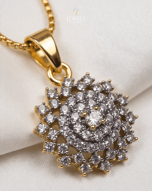 22K gold polish diamond-cut zircon pendant necklace – Jewels by Sarah