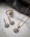 22K gold polish diamond-cut zircon star jewelry set with necklace, earrings and ring – Jewels by Sarah