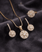 22K gold polish zircon cluster jewelry set with necklace, dangle earrings and ring – Jewels by Sarah