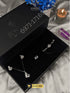 Premium Jewels by Sarah black gift box containing a full silver jewelry set.