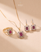 2K gold polish ruby zircon jewelry set with necklace, earrings and ring – Jewels by Sarah