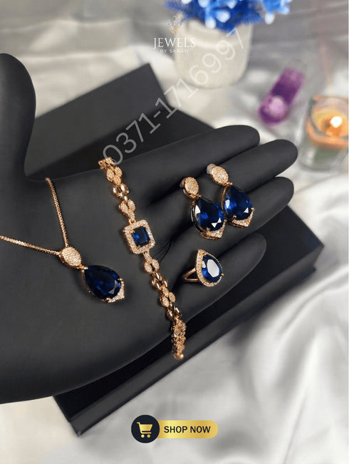 blue-gold-teardrop-jewelry-collection-party-wear