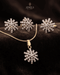 "Snowflake zircon necklace set with earrings and ring on dark velvet by Jewels by Sarah"