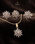 "Snowflake zircon necklace set with earrings and ring on dark velvet by Jewels by Sarah"