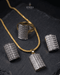 22K gold polish diamond-cut jurao zircon bar jewelry set with necklace, earrings and ring – Jewels by Sarah
