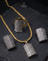 22K gold polish diamond-cut jurao zircon bar jewelry set with necklace, earrings and ring – Jewels by Sarah