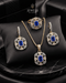 22K gold polish blue jurao stone jewelry set with necklace, earrings and ring – Jewels by Sarah