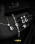 Premium silver clear zircon tear drop necklace bracelet ring and earrings set jewels by sarah