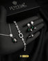 Regal emerald green zircon matching jewelry set with pendant and bracelet jewels by sarah
