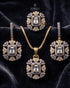 22K gold polish white jurao stone jewelry set with necklace, earrings and ring – Jewels by Sarah