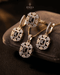Gold black jurao stone jewelry set with dangle earrings, pendant and ring – Jewels by Sarah