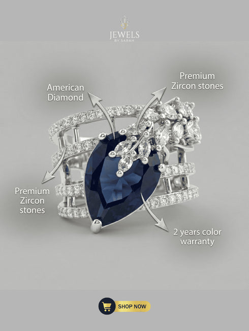 Signature Ring features: Original AD Stones, Premium Zircon, and 2-Year Color Warranty