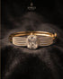 22K gold polish clear zircon statement bangle bracelet on dark velvet – Jewels by Sarah