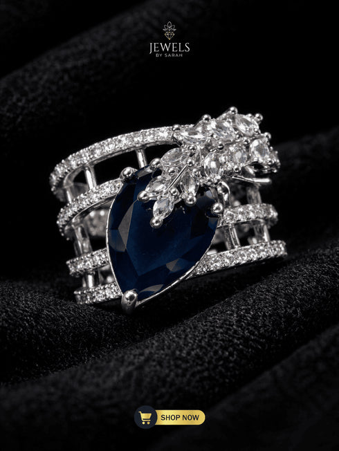 Jewels by Sarah Signature Collection blue stone ring for formal parties