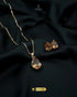 Champagne gold teardrop stone pendant set for traditional Pakistani outfits.
