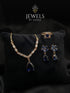 Sapphire Blue Teardrop Zircon Jewelry Set Gold Plated Jewels by Sarah