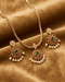 South Indian kemp pearl necklace and earrings set on brown velvet fabric - Jewels by Sarah