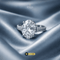 Signature oval brilliant solitaire ring with pavé band on luxury silk – Jewels by Sarah