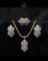 22K gold polish diamond cut leaf zircon jewelry set with necklace, earrings and ring – Jewels by Sarah
