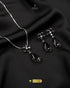 Elegant black stone floral jewelry set for formal evening wear.