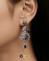 Luxury-Silver-Plated-AD-Stone-Chandelier-Earrings-Model-Shot