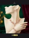 4-Piece Diamond White Zircon Bridal Set with Vine Necklace and Bracelet