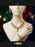 Champagne Emerald Cut Zircon Wedding Jewelry Set with 4-Pieces