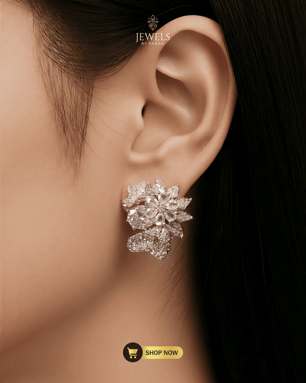 Luxury-Floral-Zircon-Studs-Silver-Plating-Jewels-by-Sarah-Model-Shot