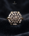 22K gold plated hexagonal cluster zircon ring on black velvet – Jewels by Sarah