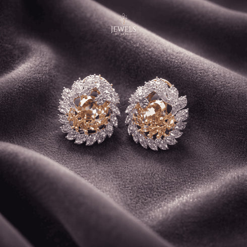 Jewels-by-Sarah-Amber-Glow-Gold-Champagne-AD-Stone-Silver-Plated-Earrings