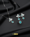 Mint Green Pastel Zircon Butterfly Set for Nikah Wear