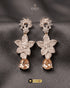 Jewels-by-Sarah-Amber-Flora-Champagne-Zircon-AD-Stone-Antique-Gold-Earrings