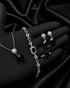 Black zircon matching jewelry set with pendant and bracelet jewels by sarah
