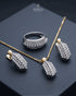 22K gold plated diamond cut two-tone zircon jewelry set with necklace, earrings and ring – Jewels by Sarah