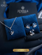 S925 Sterling Silver 3-Piece Floral Necklace Set with Marquise Cut Zircons - Available in Ruby Blue Champagne and White