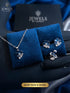 S925 Sterling Silver 3-Piece Floral Necklace Set with Marquise Cut Zircons - Available in Ruby Blue Champagne and White