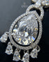 Macro shot of pear cut AD stone pendant with silver plated detailing