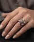 "Model wearing two-tone domed crystal statement ring by Jewels by Sarah"