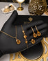 Champagne gold crystal teardrop jewelry set with necklace, earrings, bracelet and ring by Jewels by Sarah"