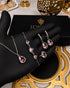 "Baby pink crystal teardrop jewelry set with necklace, earrings, bracelet and ring by Jewels by Sarah"
