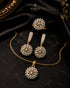 "22K gold plated zircon necklace, earrings and ring set on black marble by Jewels by Sarah"