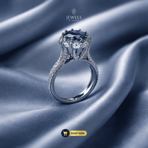 Side view of Jewels by Sarah Signature ring showing elevated crown setting