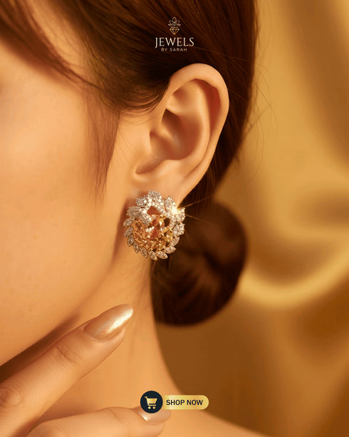 Luxury-Gold-Champagne-Zircon-Stud-Earrings-Model-Jewels-by-Sarah