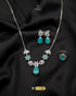 Mint Green Pastel Zircon Jewelry Set for Nikah and Valima.