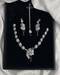 "Emerald green AD feather necklace set with tikka and earrings in gift box by Jewels by Sarah"