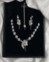 "Emerald green AD feather necklace set with tikka and earrings in gift box by Jewels by Sarah"