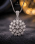 Silver plated zircon pendant necklace with floral snowflake design – Jewels by Sarah