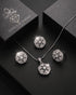 Jewels by Sarah zircon jewelry set with necklace, earrings and ring in branded gift box