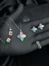 Luxury Multicolor Crystal Floral Jewelry Set – Necklace, Earrings, Ring & Bracelet