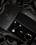 Luxury Multicolor Crystal Floral Jewelry Set – Necklace, Earrings, Ring & Bracelet